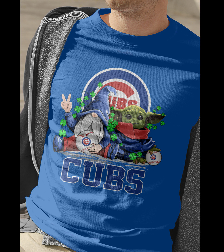 Chicago Cubs Leprechaun Gnome Baby Yoda Baseball Clover T-Shirt