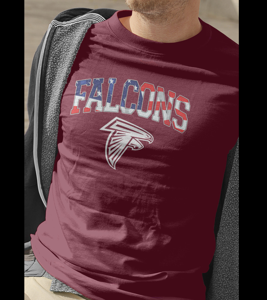 Falcons American Flag Patriots Football T-Shirt
