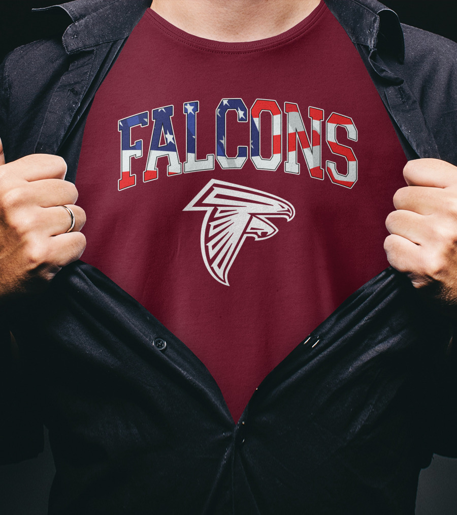 Falcons American Flag Patriots Football T-Shirt