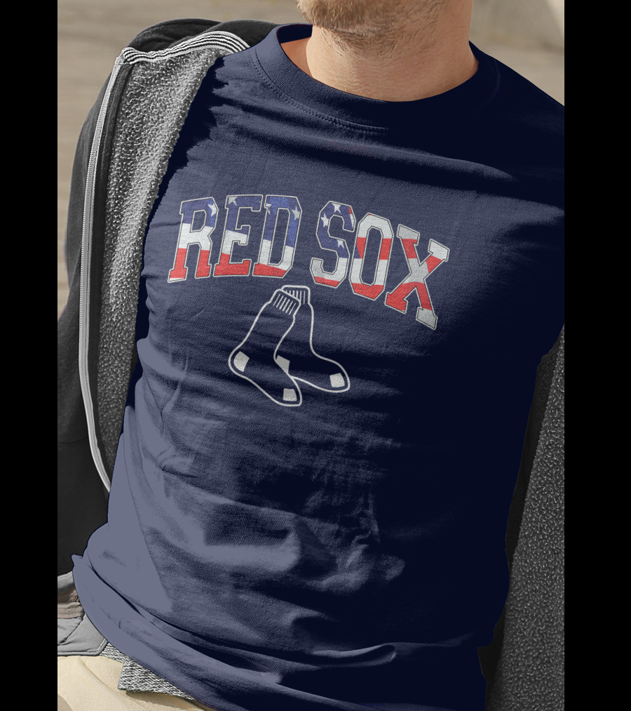 Boston Red Sox American Flag Socks T-Shirt