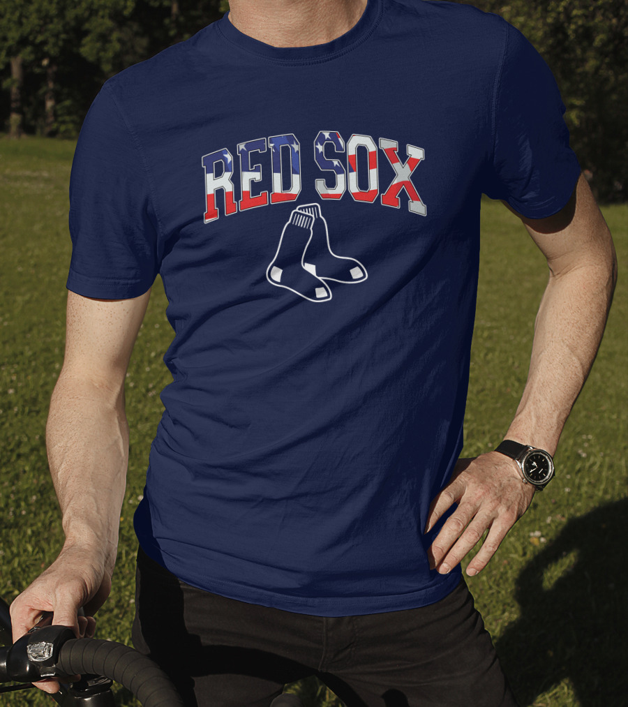 Boston Red Sox American Flag Socks T-Shirt