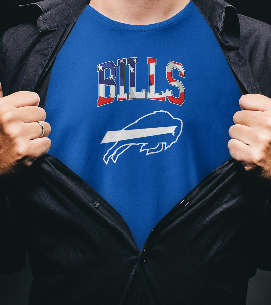 Buffalo Bills American Flag Patriots NFL Team T-Shirt