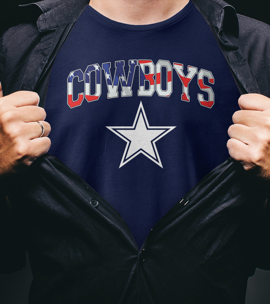 Dallas Cowboys COWBOYS American Flag Star T-Shirt
