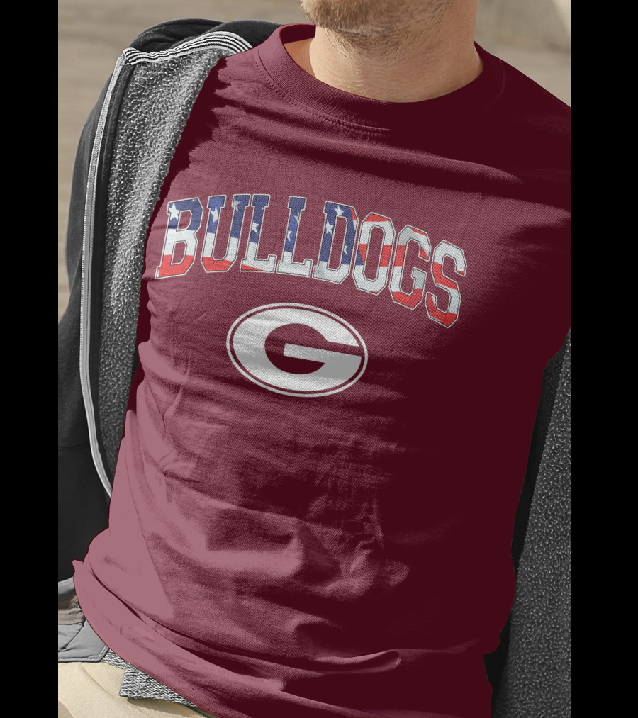 Georgia Bulldogs G Logo American Flag Bulldogs T-Shirt