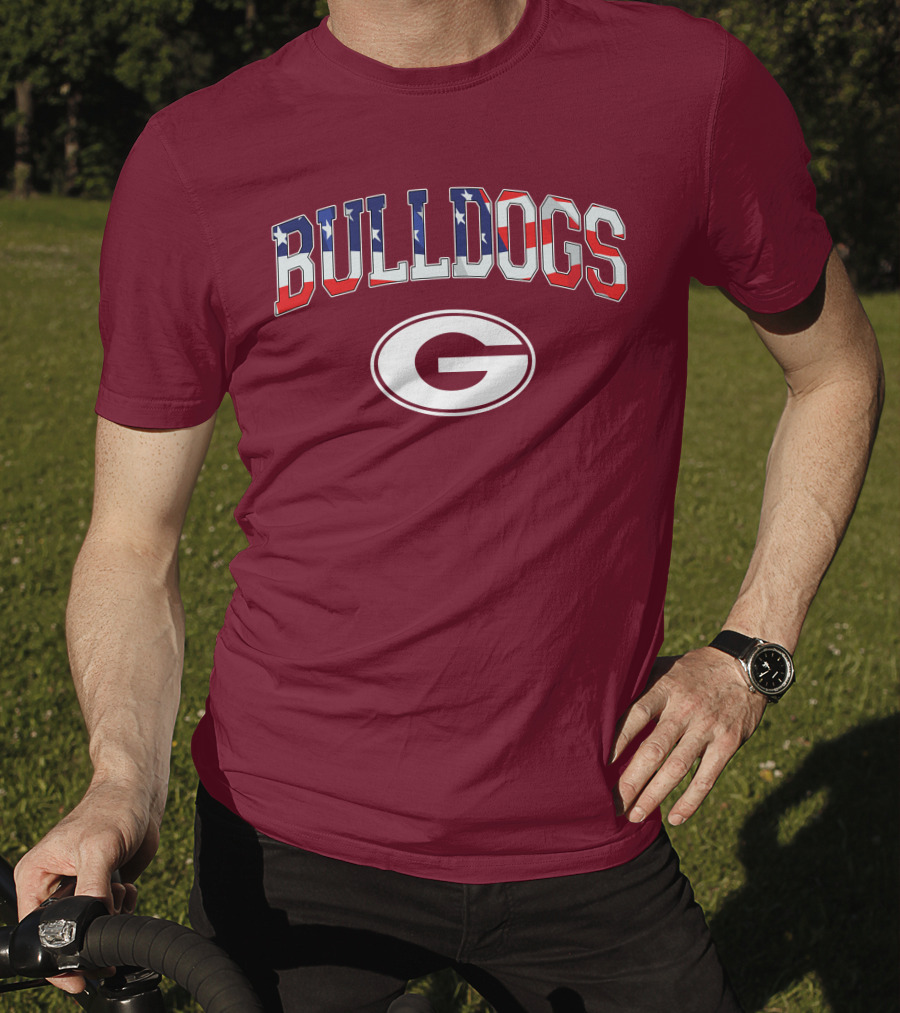 Georgia Bulldogs G Logo American Flag Bulldogs T-Shirt