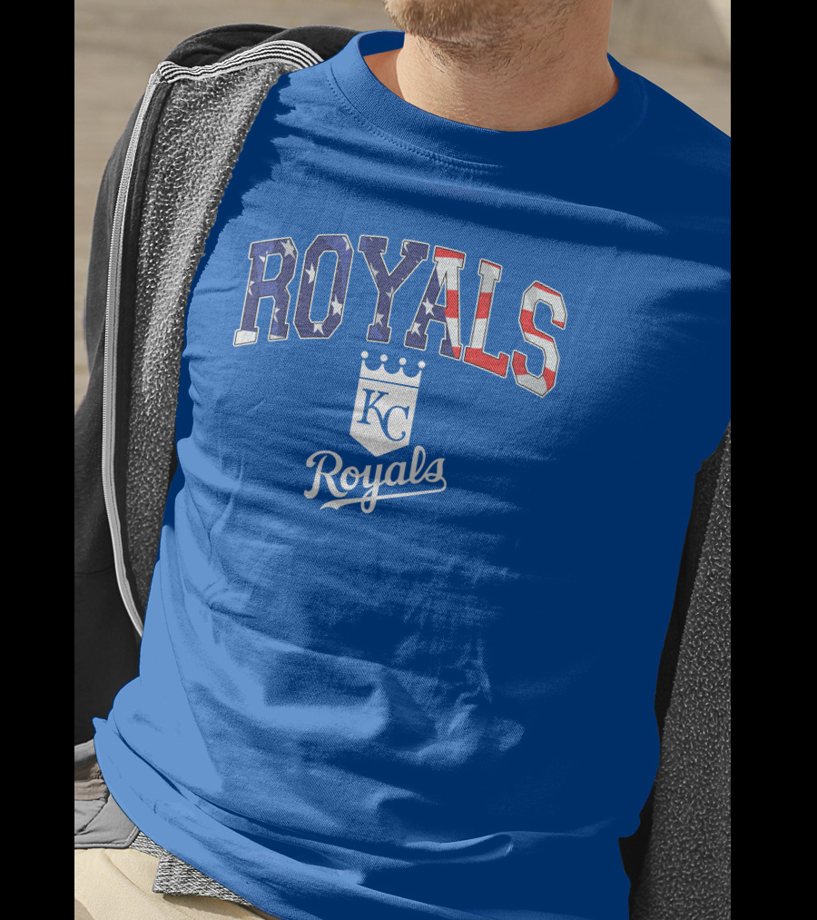 Kansas City Royals KC American Flag Logo Royals T-Shirt