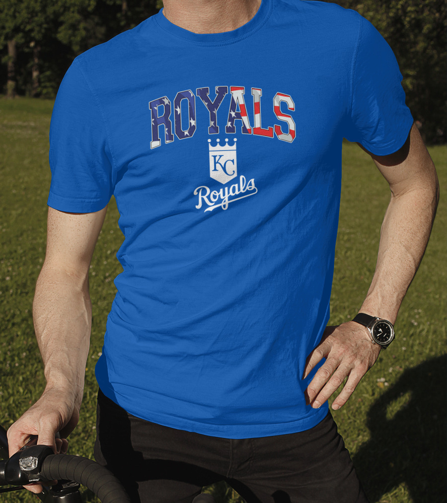 Kansas City Royals KC American Flag Logo Royals T-Shirt