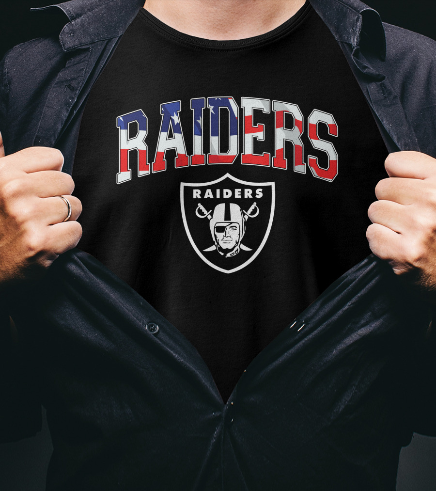 Raiders American Flag Shield T-Shirt