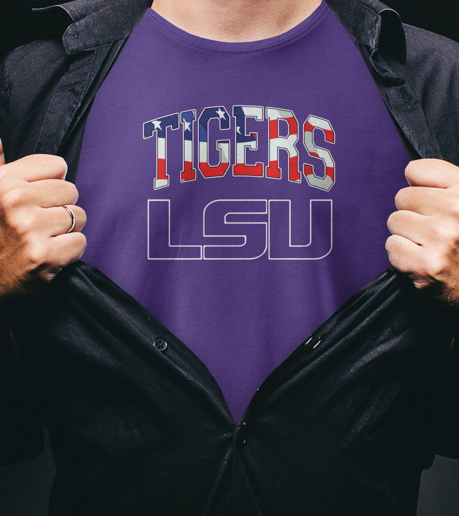 LSU Tigers American Flag T-Shirt