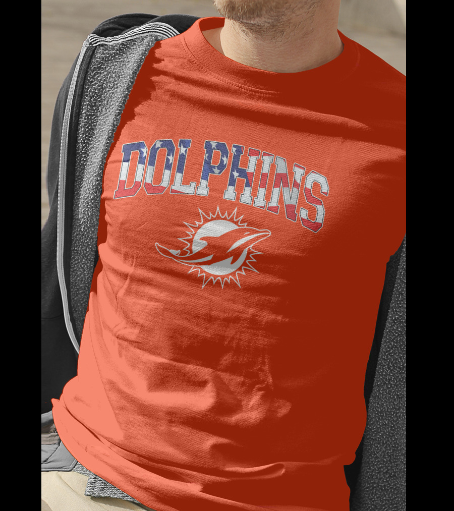 Dolphins American Flag Miami Football T-Shirt