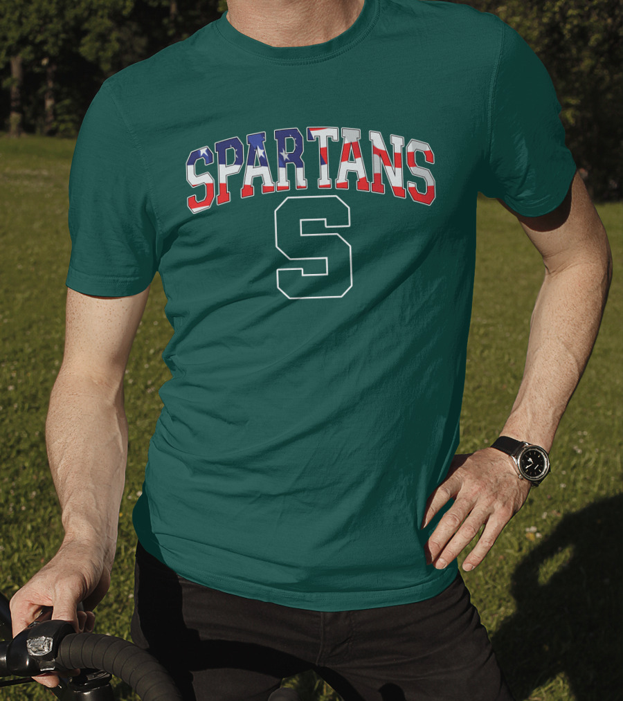 SPARTANS American Flag S T-Shirt