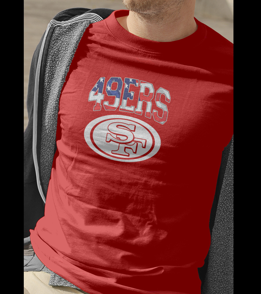San Francisco 49ers 49ers American Flag SF Oval T-Shirt