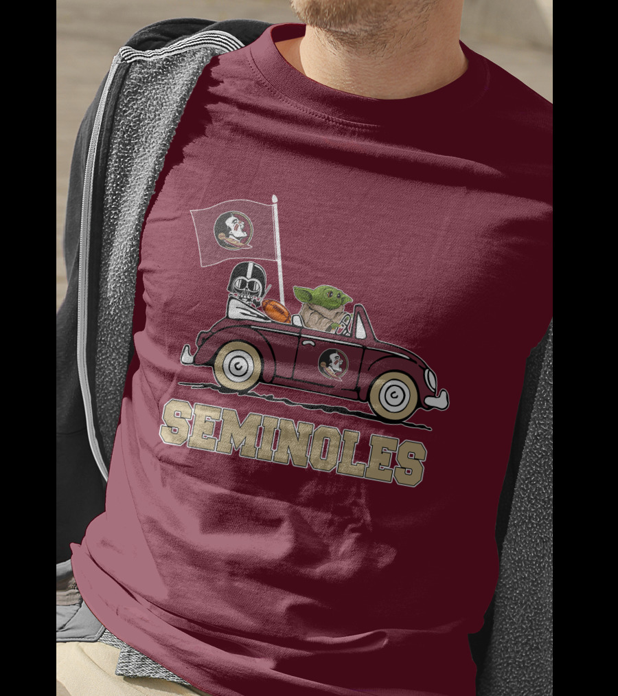 Seminoles Darth Vader Baby Yoda Driving Florida State Star Wars T-Shirt