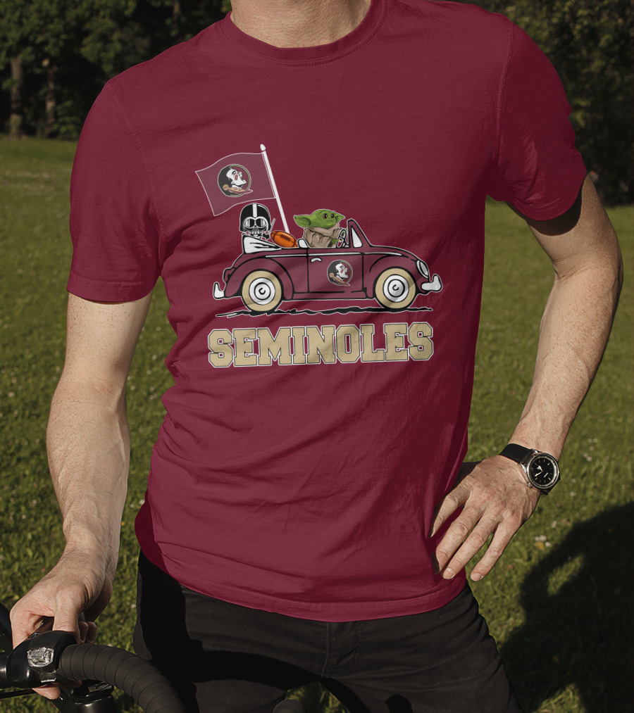 Seminoles Darth Vader Baby Yoda Driving Florida State Star Wars T-Shirt