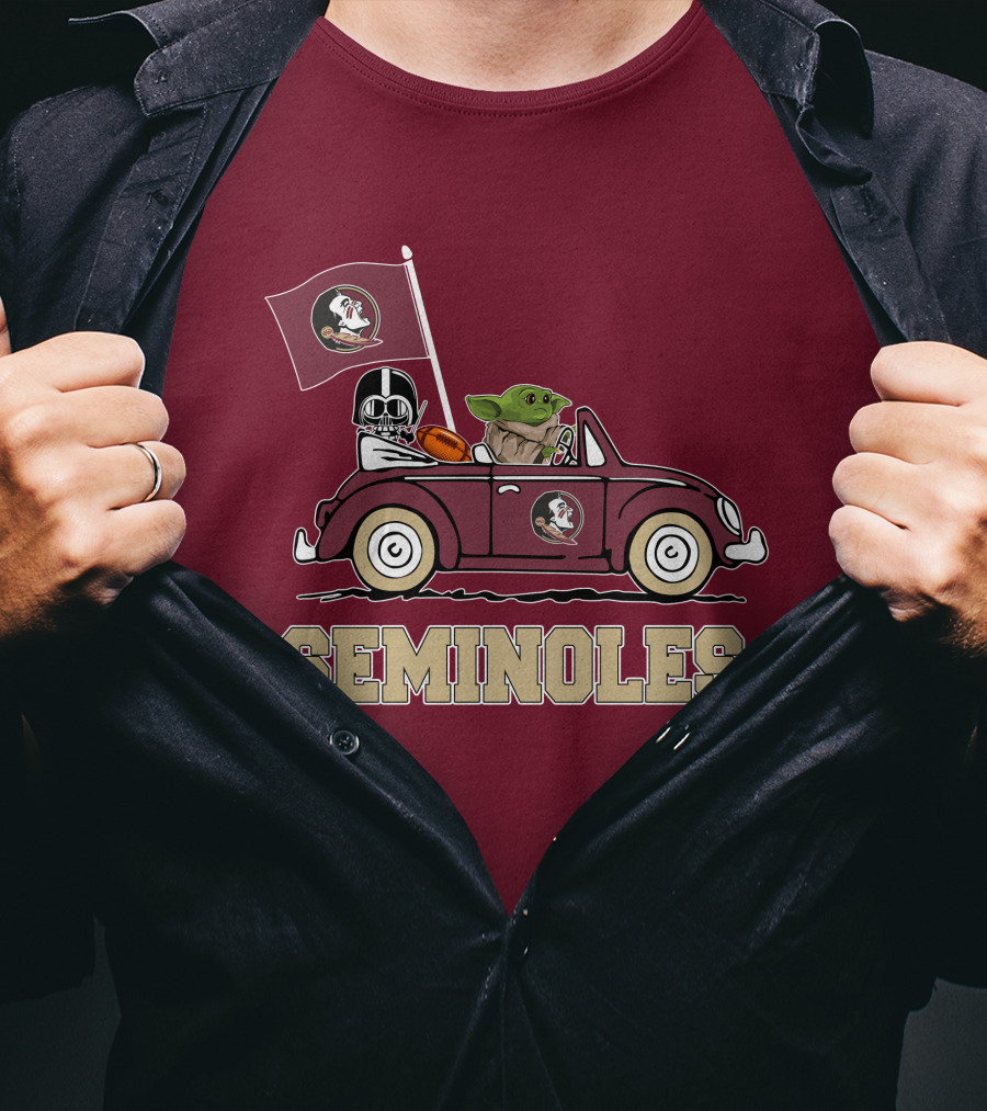 Seminoles Darth Vader Baby Yoda Driving Florida State Star Wars T-Shirt