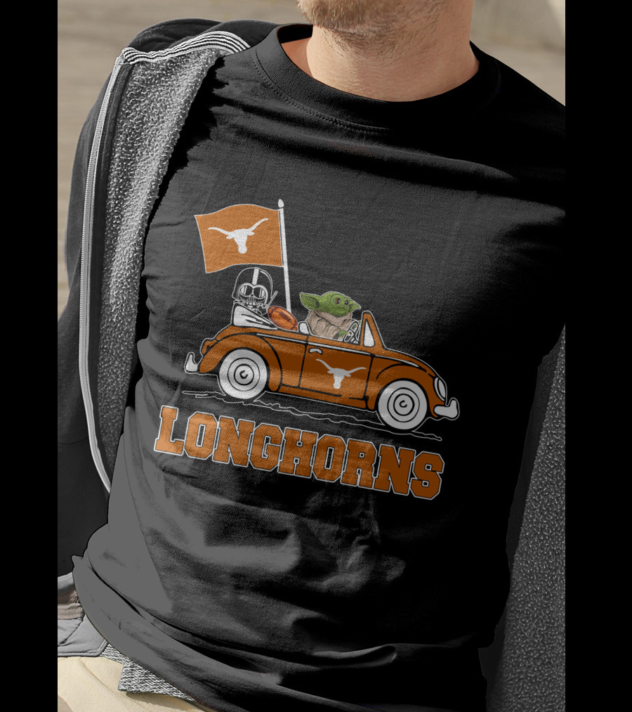 Longhorns Darth Vader Baby Yoda Driving T-Shirt