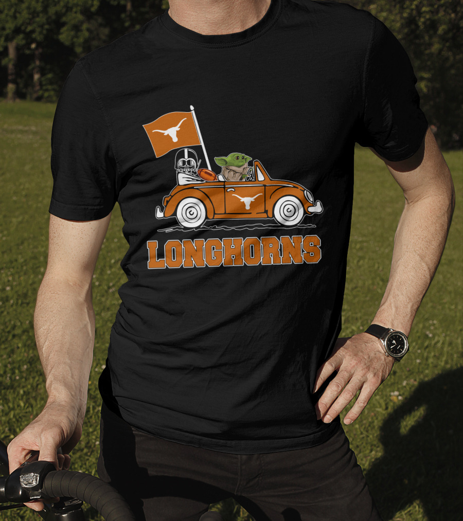 Longhorns Darth Vader Baby Yoda Driving T-Shirt
