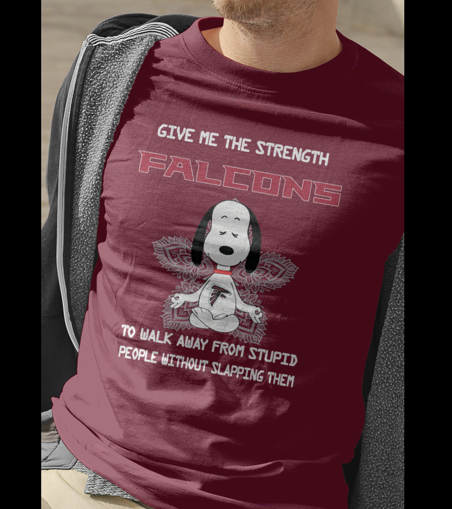 Give Me The Strength Falcons Snoopy To Walk Away From Stupid People Without Slapping Them T-Shirt