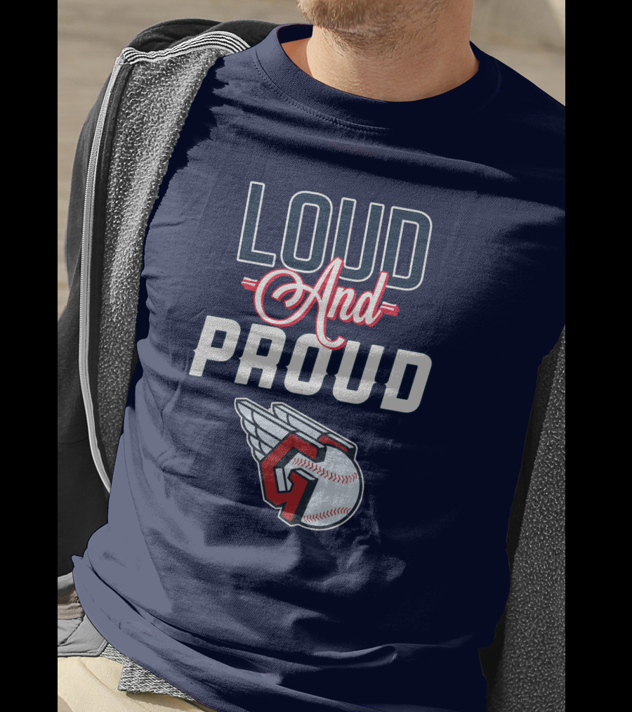 Loud And Proud Cleveland Guardians Winged Baseball T-Shirt