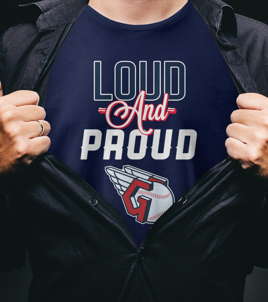 Loud And Proud Cleveland Guardians Winged Baseball T-Shirt