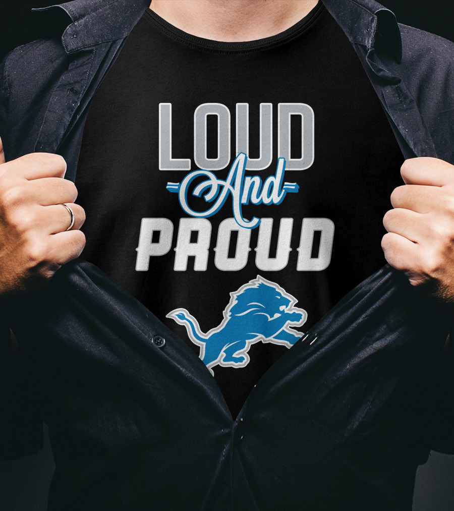 Detroit Lions Loud And Proud With Iconic Blue Lion T-Shirt