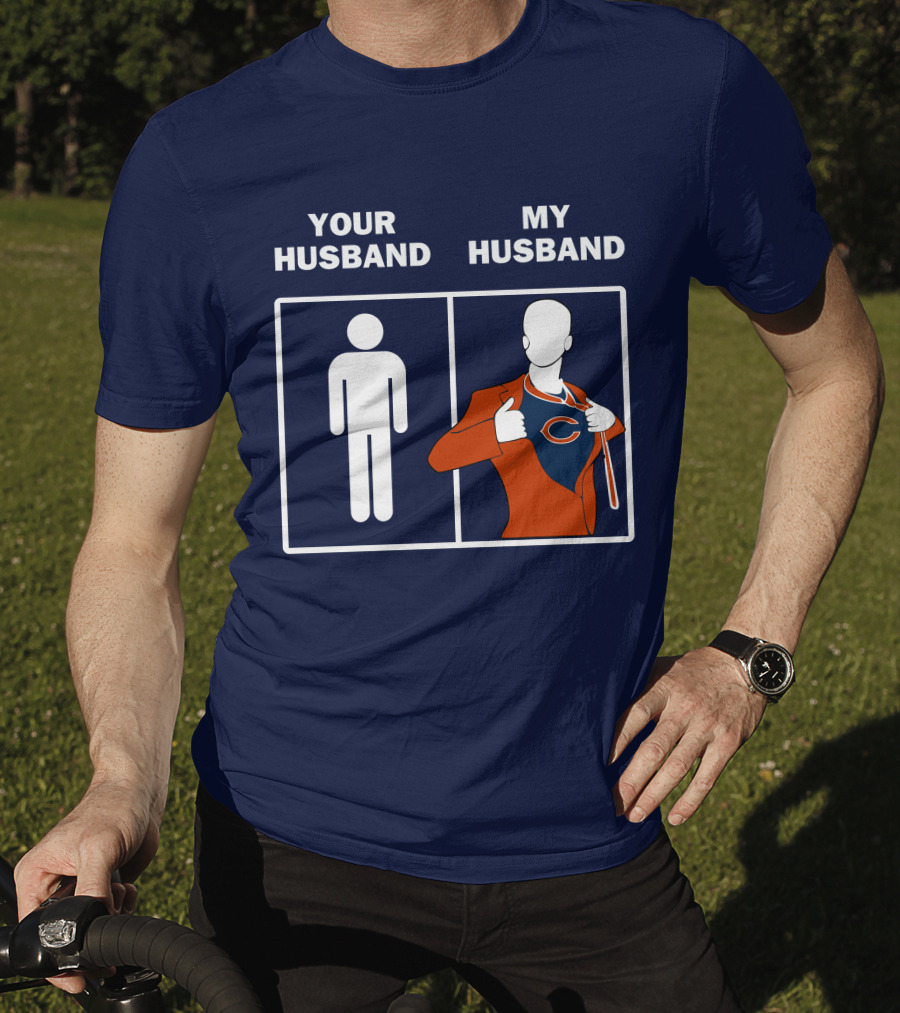 Chicago Bears My Husband Superman Logo Parody Your Husband T-Shirt
