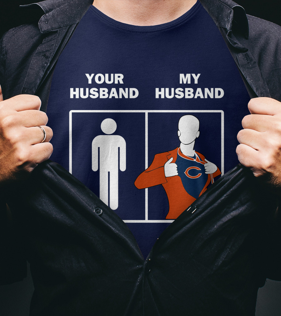 Chicago Bears My Husband Superman Logo Parody Your Husband T-Shirt