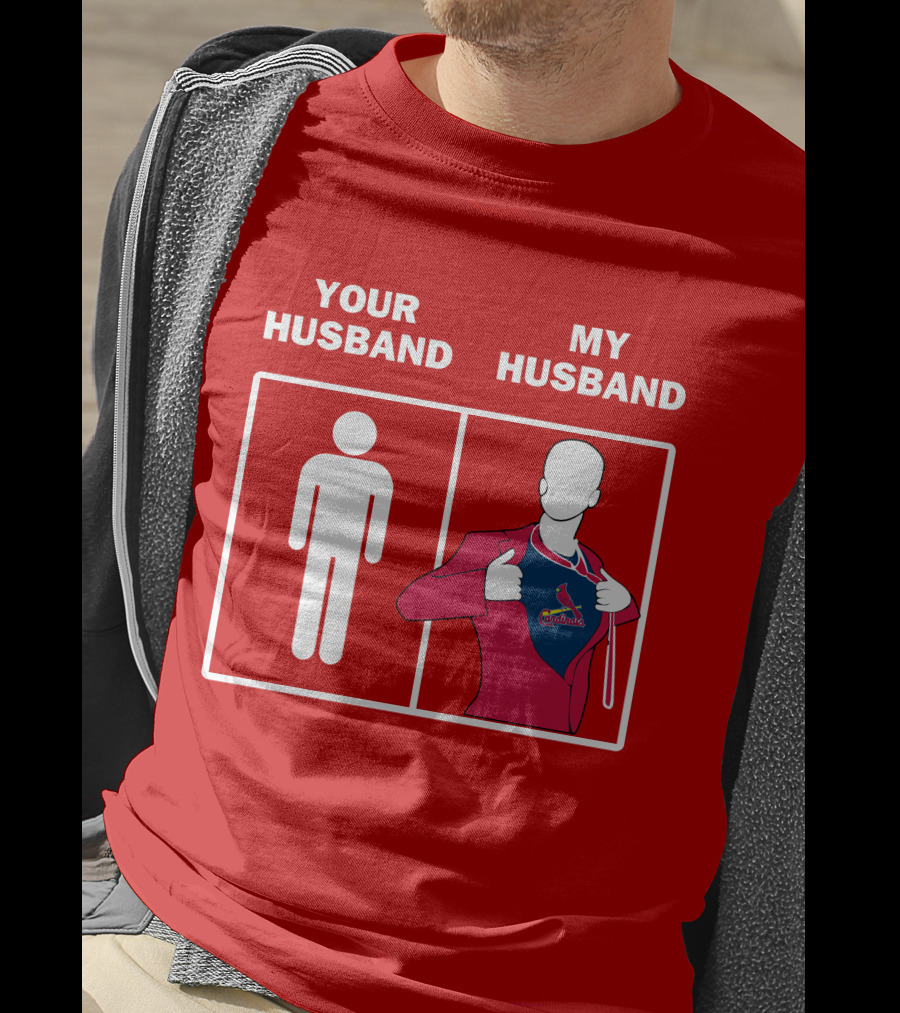 Your Husband My Husband St Louis Cardinals Fan Logo Superman T-Shirt