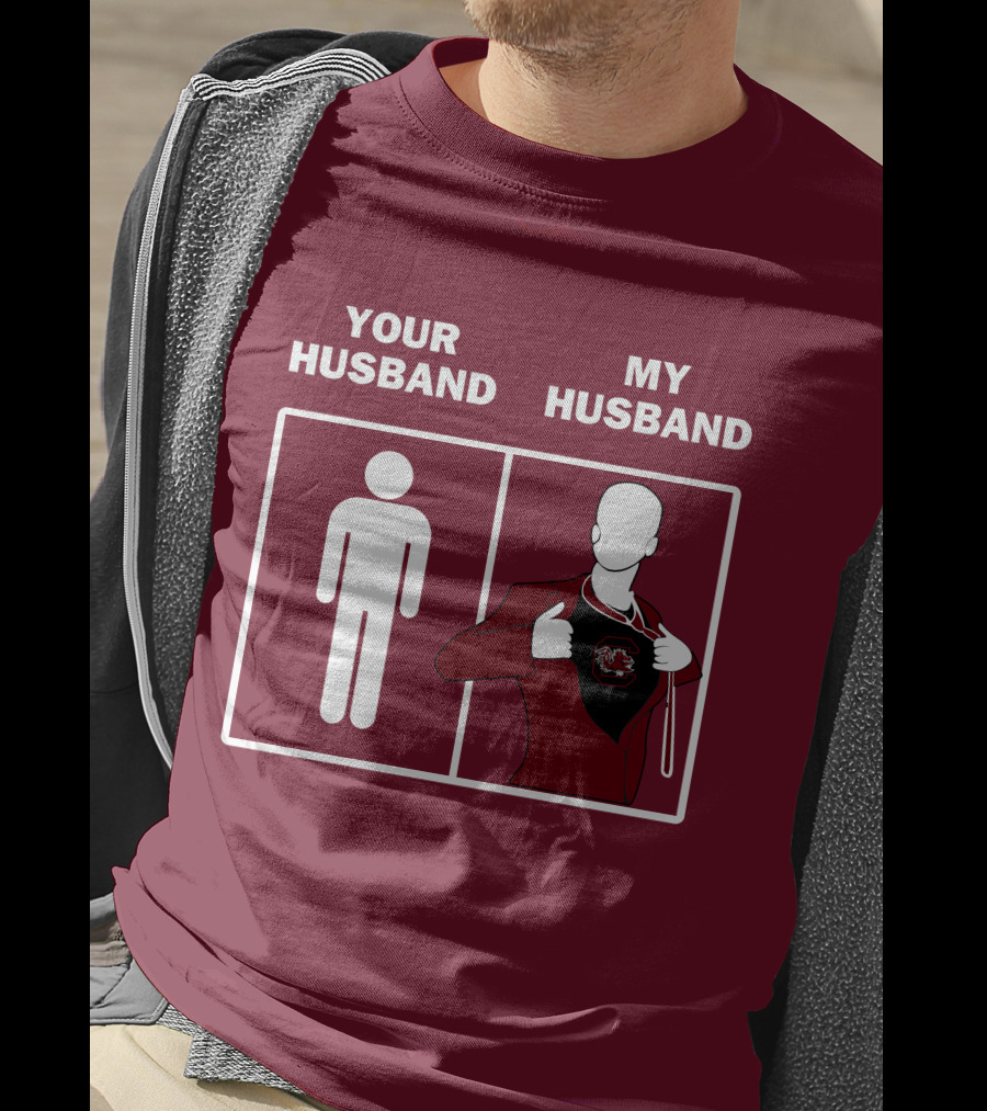 South Carolina Gamecocks Your Husband My Husband Sports Fan Comparison T-Shirt