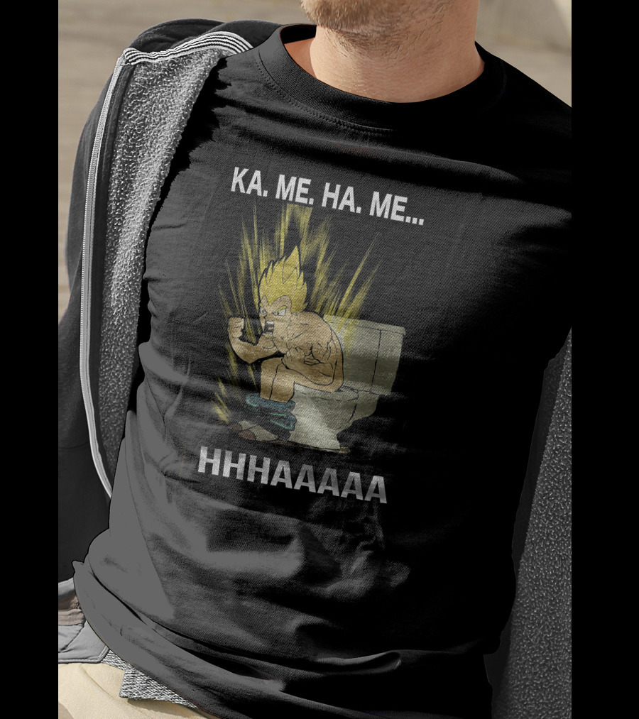 KA ME HA ME HHHAAAAA Funny Son Goku Toilet Scene T-Shirt
