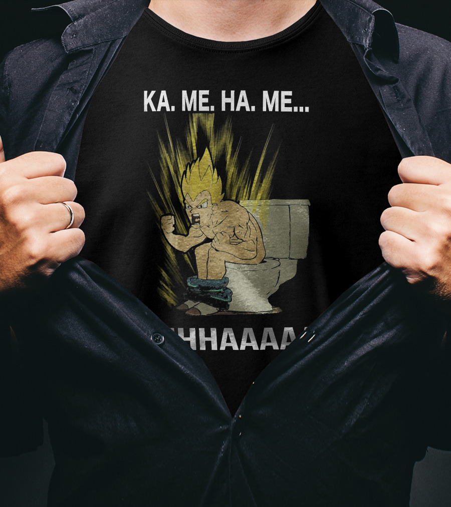 KA ME HA ME HHHAAAAA Funny Son Goku Toilet Scene T-Shirt