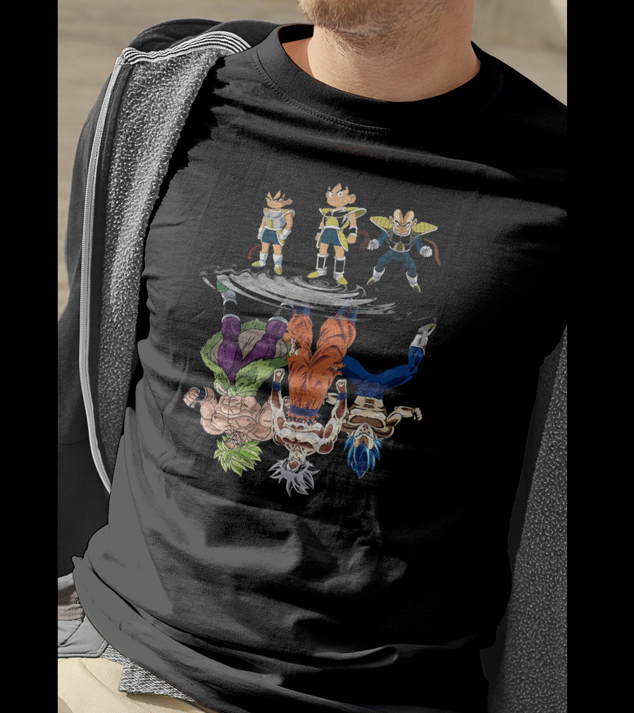 Dragonball Z Saiyan Warriors And Super Saiyan Reflections T-Shirt