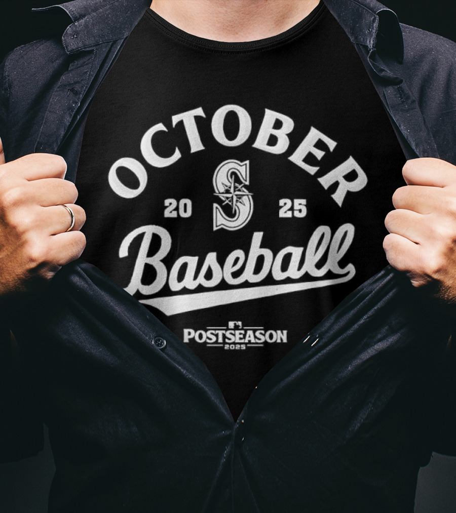 Seattle Mariners October Baseball Postseason 2025 T-Shirt