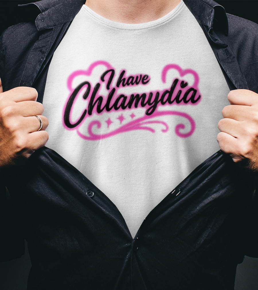 I Have Chlamydia Heart Pink Swirls T-Shirt