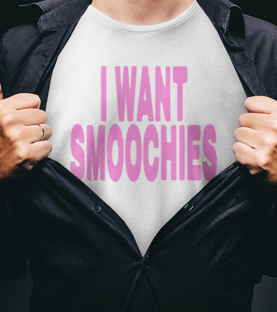Ashnikko I Want Smoochies Pink Text Bold Style T-Shirt