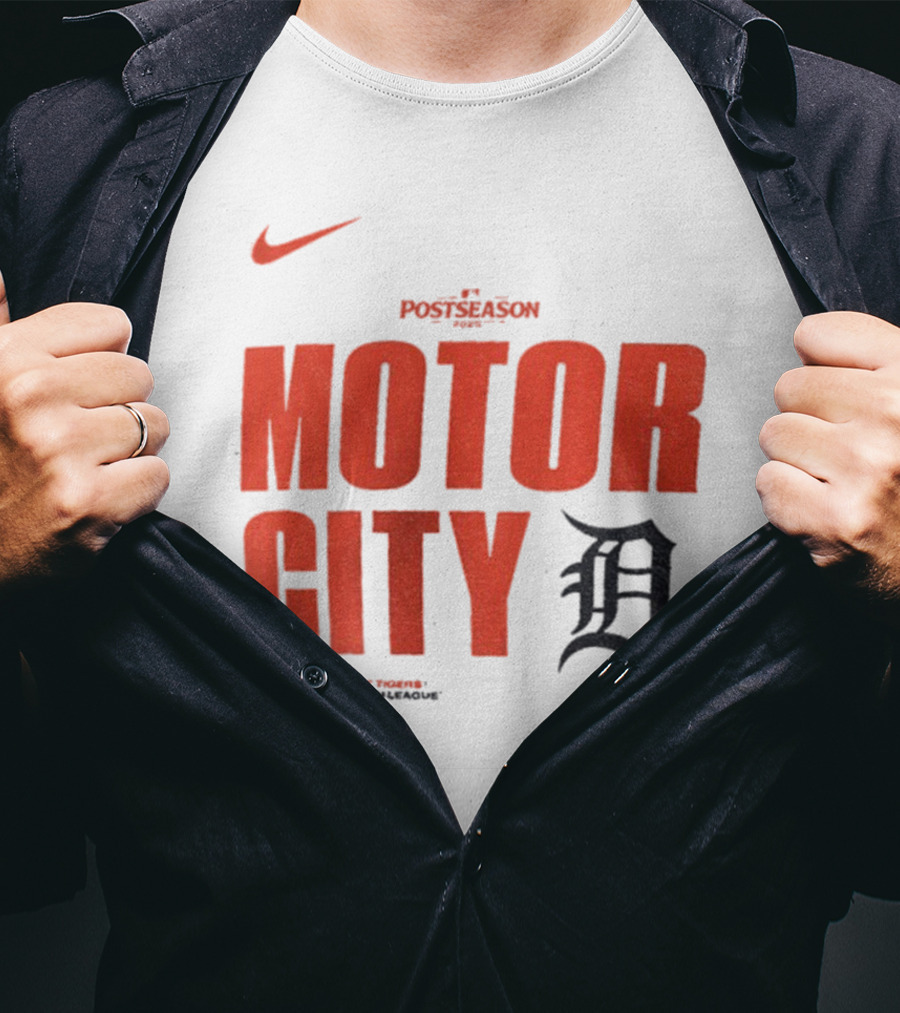 Nike 2025 MLB Postseason Motor City Detroit Tigers T-Shirt