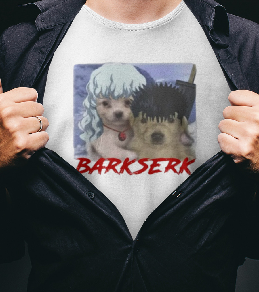 Retro Anime Barkserk Dog Characters Parody T-Shirt