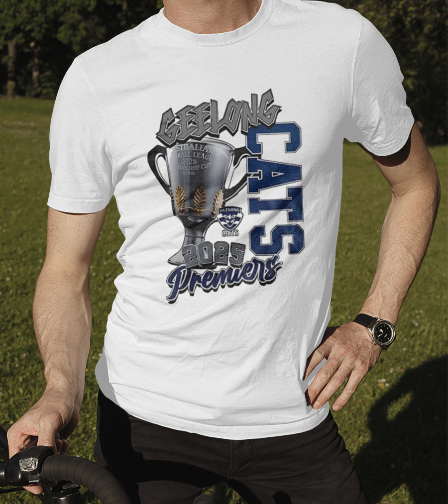 Geelong Cats AFL Premiers 2025 Champions Cup Football T-Shirt