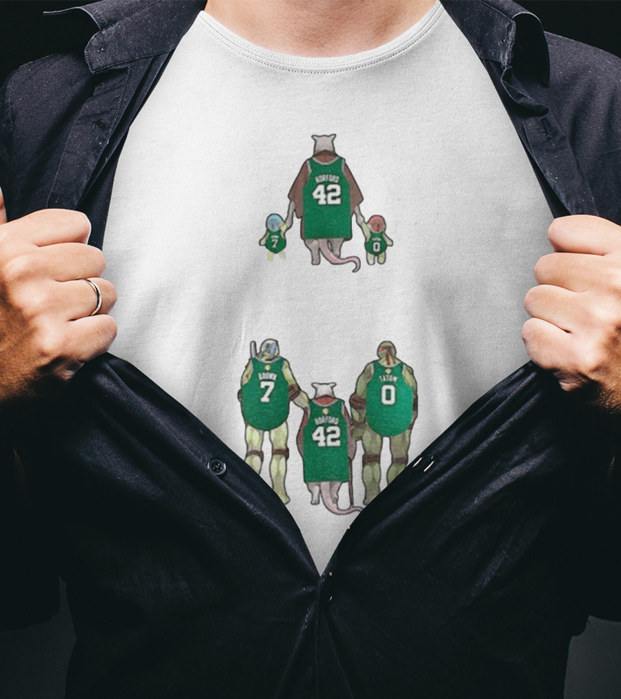 Horford 42 The Jays Ninja Turtles Rondo 7 Tatum 0 Boston Celtics T-Shirt