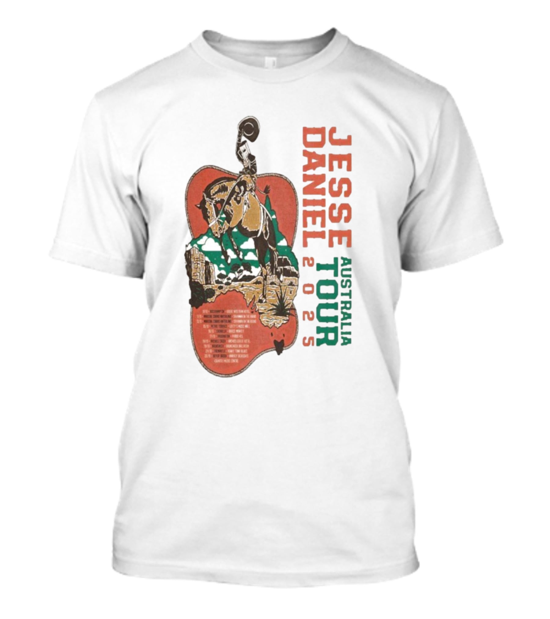 Jesse Daniel Australia Tour 2025 Tiru Forsyth Cowboy Retro Western Style T-Shirt