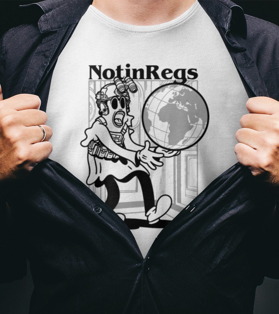 Notinregs Character Holding Globe Global Invasion T-Shirt