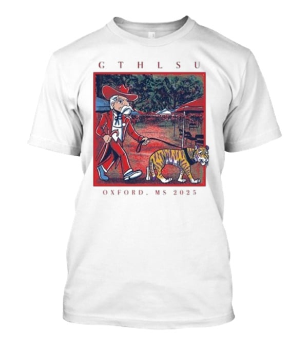 GTH LSU Rebel Walking Tiger Oxford MS 2025 T-Shirt