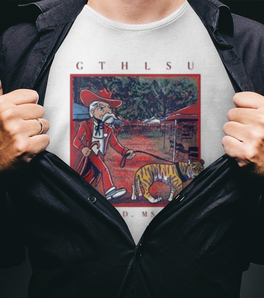 GTH LSU Rebel Walking Tiger Oxford MS 2025 T-Shirt