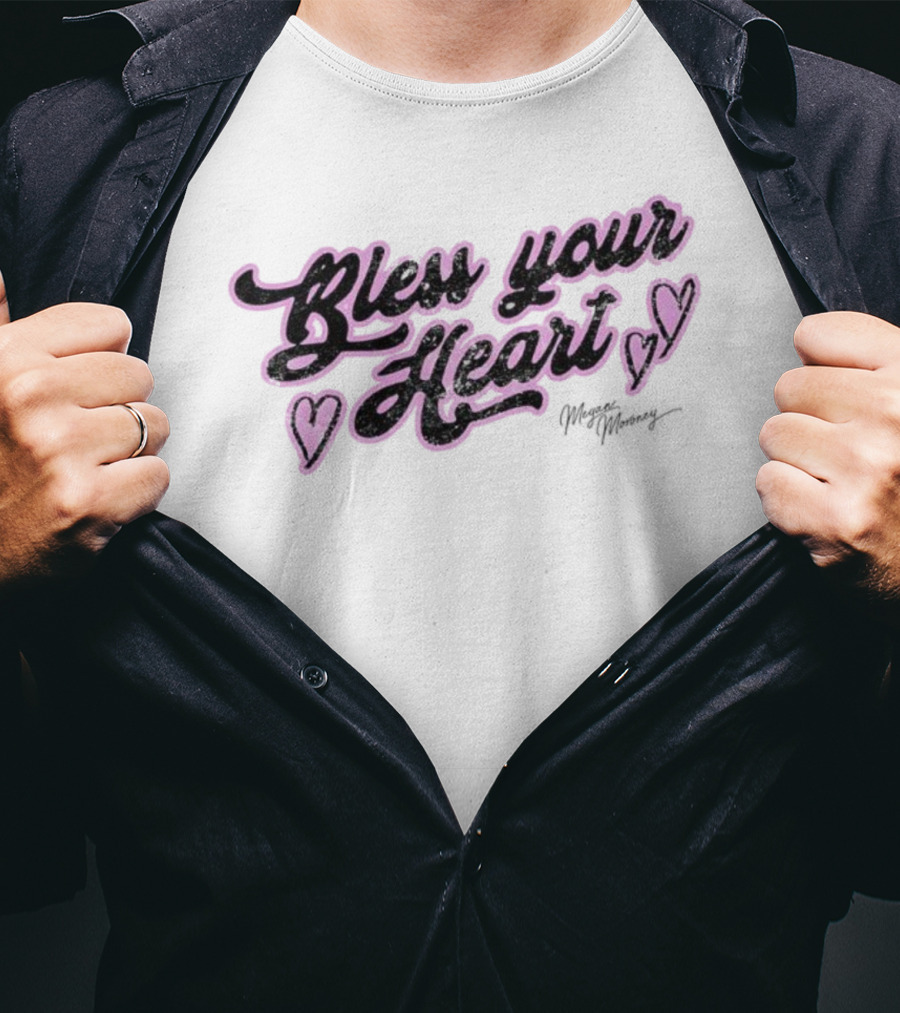 Bless Your Heart Megan Moroney Signature Pink Hearts T-Shirt