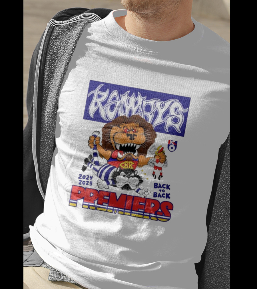 Brisbane Lions Rowdy Premiers 2024 2025 Back To Back T-Shirt