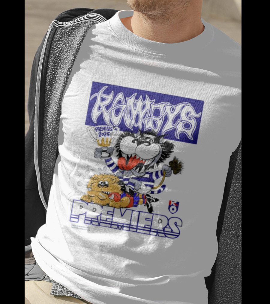 Geelong Cats Rowdys AFL Grand Finals 2025 Premiers Champions Cartoon Style T-Shirt