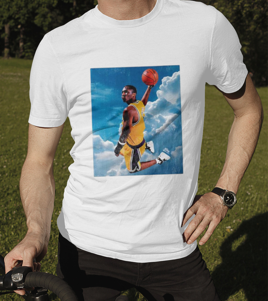 Mamba Sky High Basketball Legend Jumping Through Clouds T-Shirt