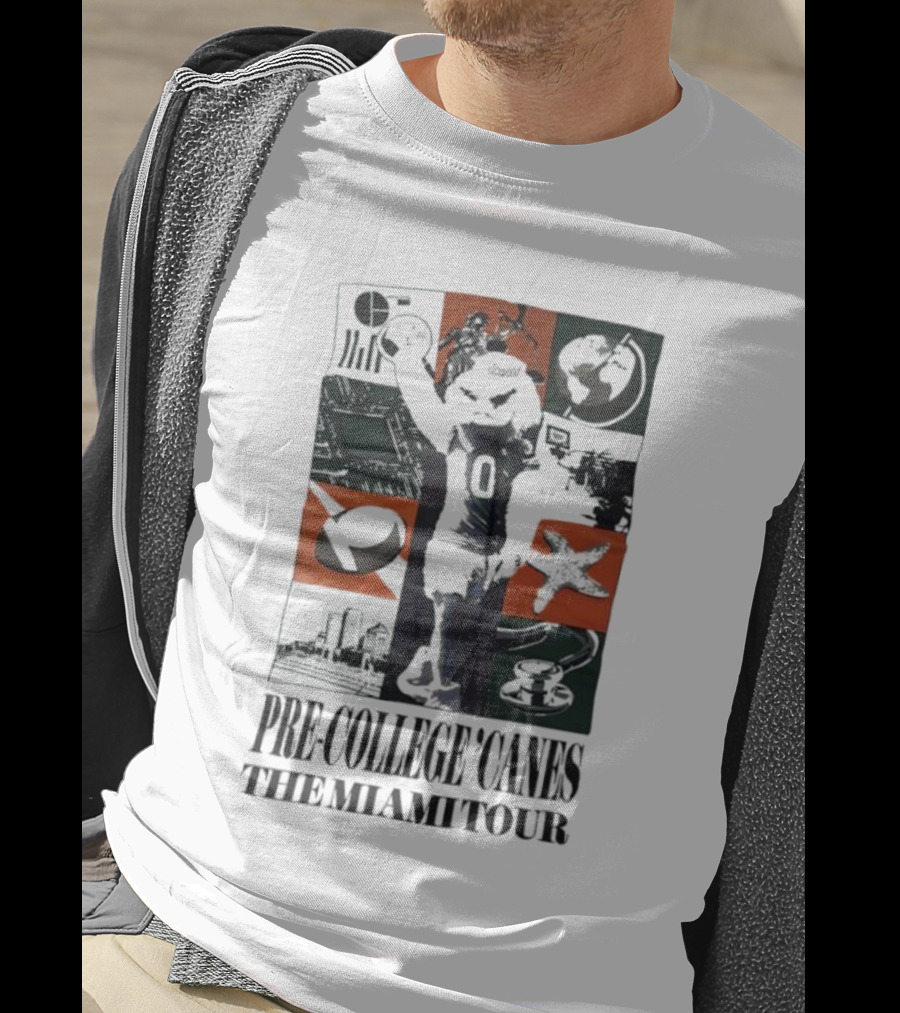 Pre-College 'Canes The Miami Tour Hurricanes Football Astronaut Cityscape Starfish Basketball T-Shirt