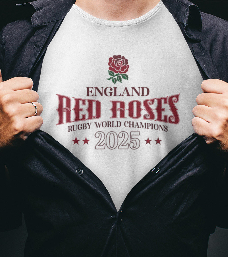 England Red Roses Rugby World Champions 2025 T-Shirt