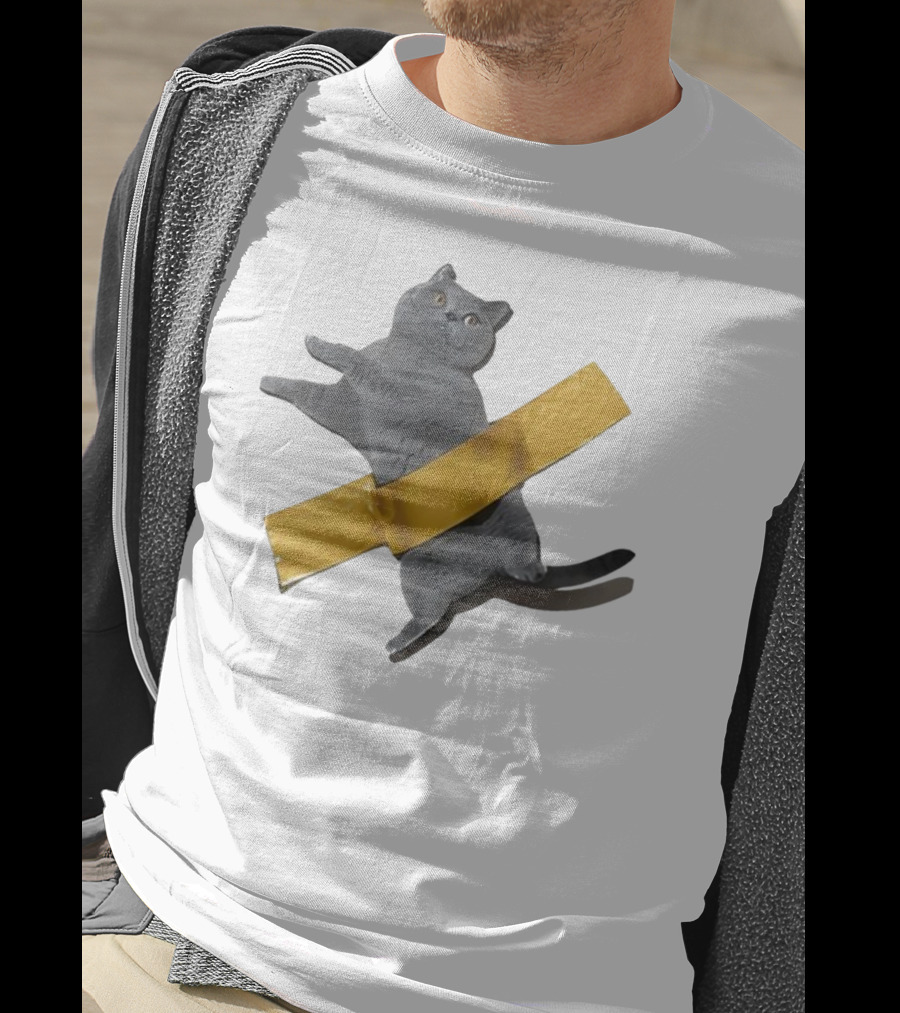 Tape Cat Joke Humor Duct Tape Gag T-Shirt